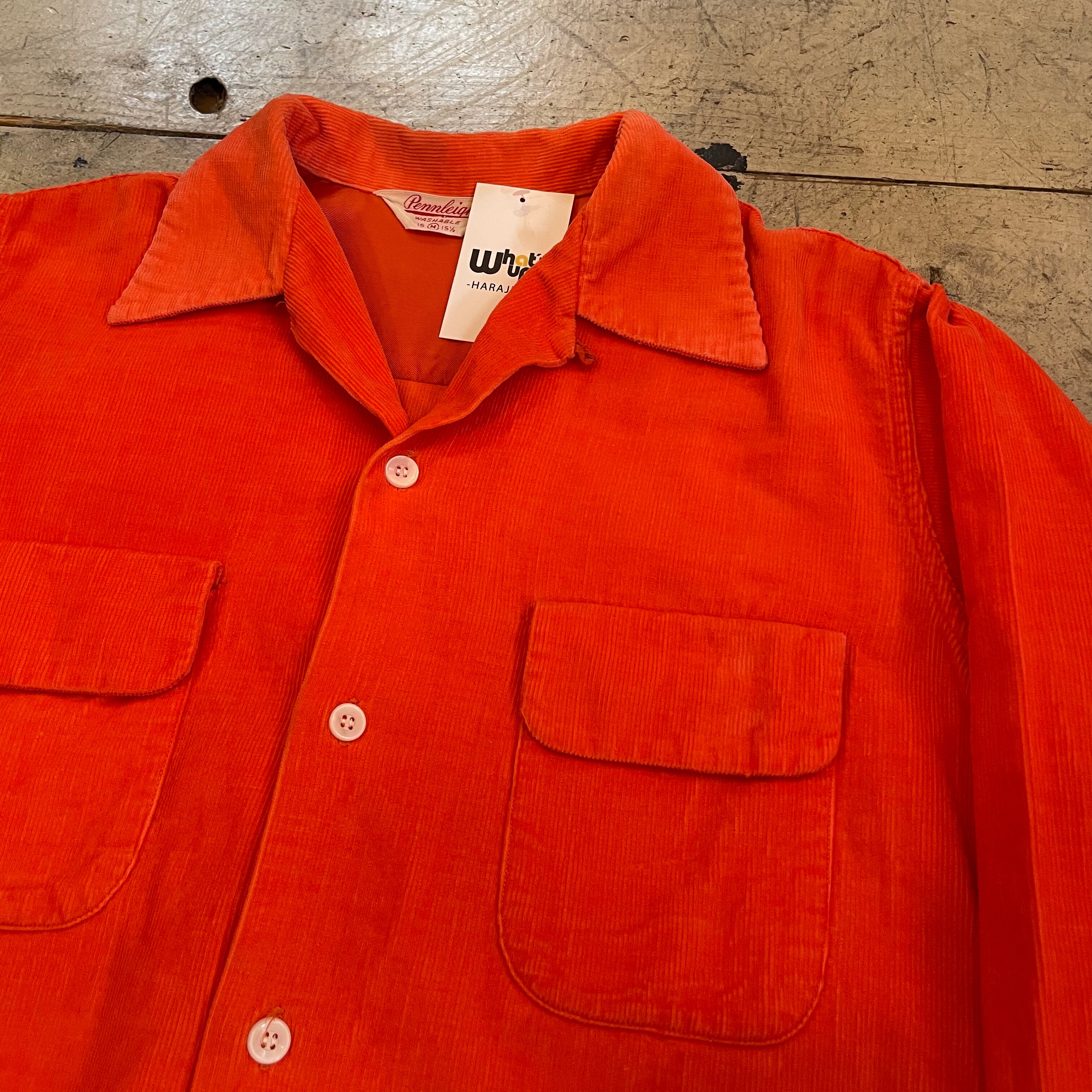 50s〜 Pennleigh corduroy open collar shirt | What'z up