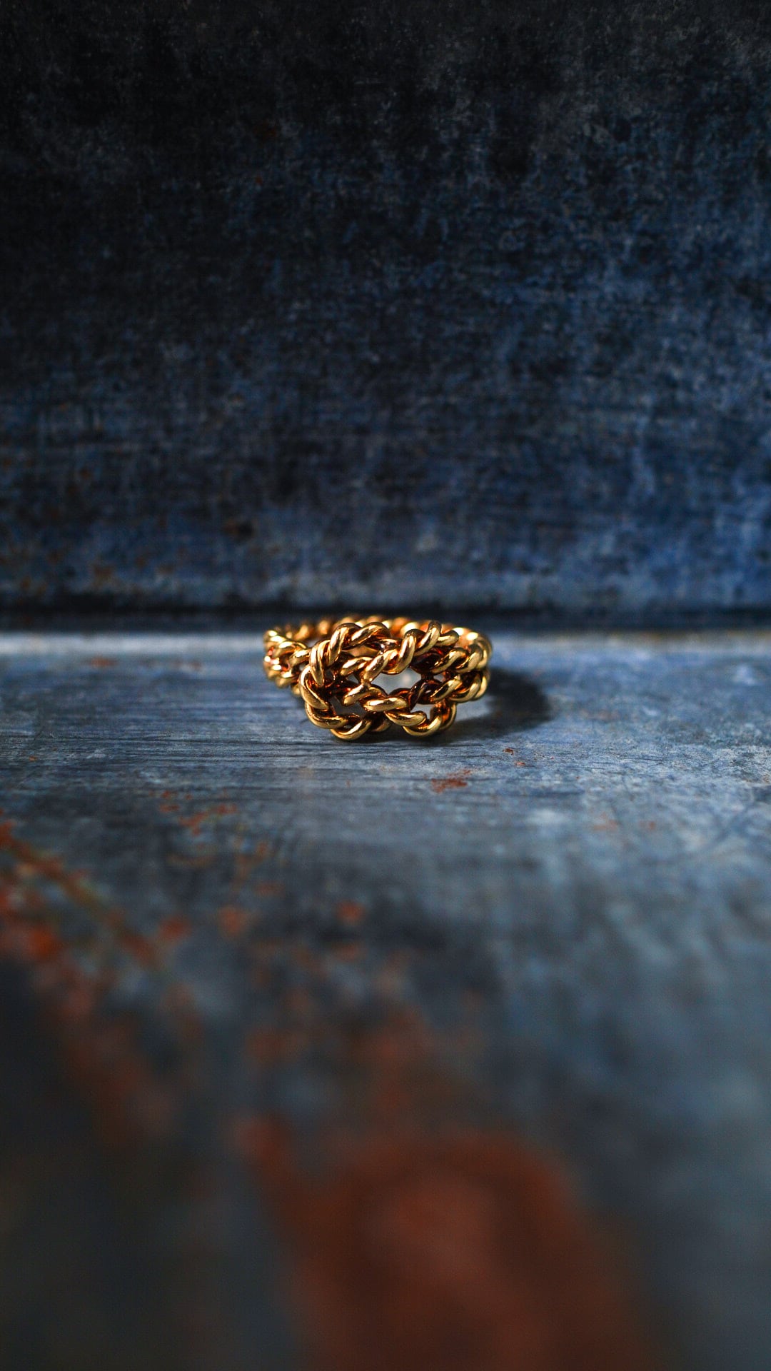 1970s】GUCCI グッチ イエロー ゴールド ツイスト ノット リング 《K18