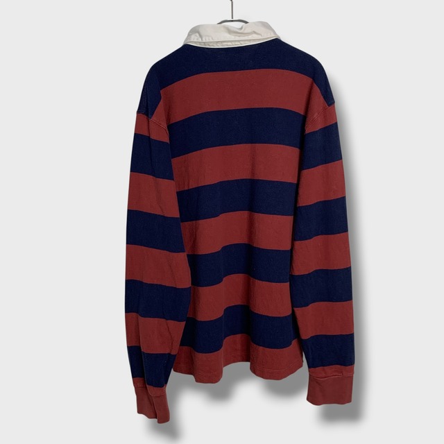 patagonia パタゴニア　ボーダー柄ラガーシャツ　太ボーダー　エンジ　XL