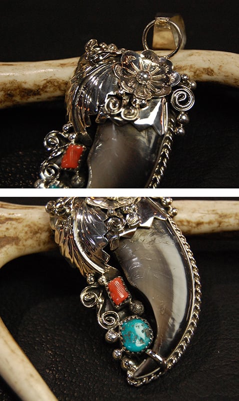 NAVAJO(ナバホ）族 George Etsy作 ベアクロー（熊の爪）＆ターコイズ  