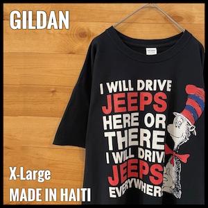 【GILDAN】Cat in the Hat Tシャツ JEEPS ロゴ プリント XL ビッグサイズ US古着