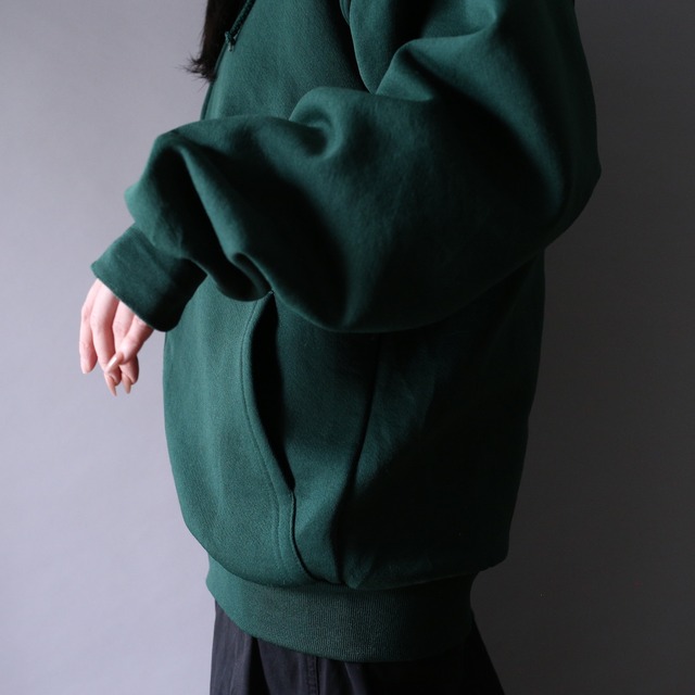 good green color lining thermal fabric full zip parka