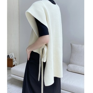 shawl knit vest（3color)＜t1167＞
