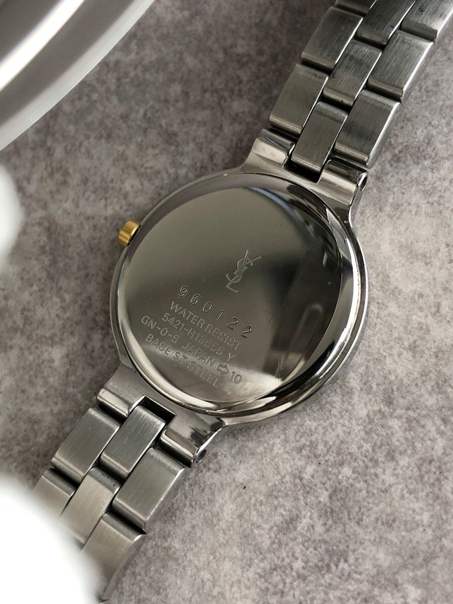 Yves Saint Laurent イヴ・サンローラン 腕時計 シルバー×ブルー コンビカラー ステンレススチール クウォーツ 5421-H13855 vintage ヴィンテージ オールド uchgez
