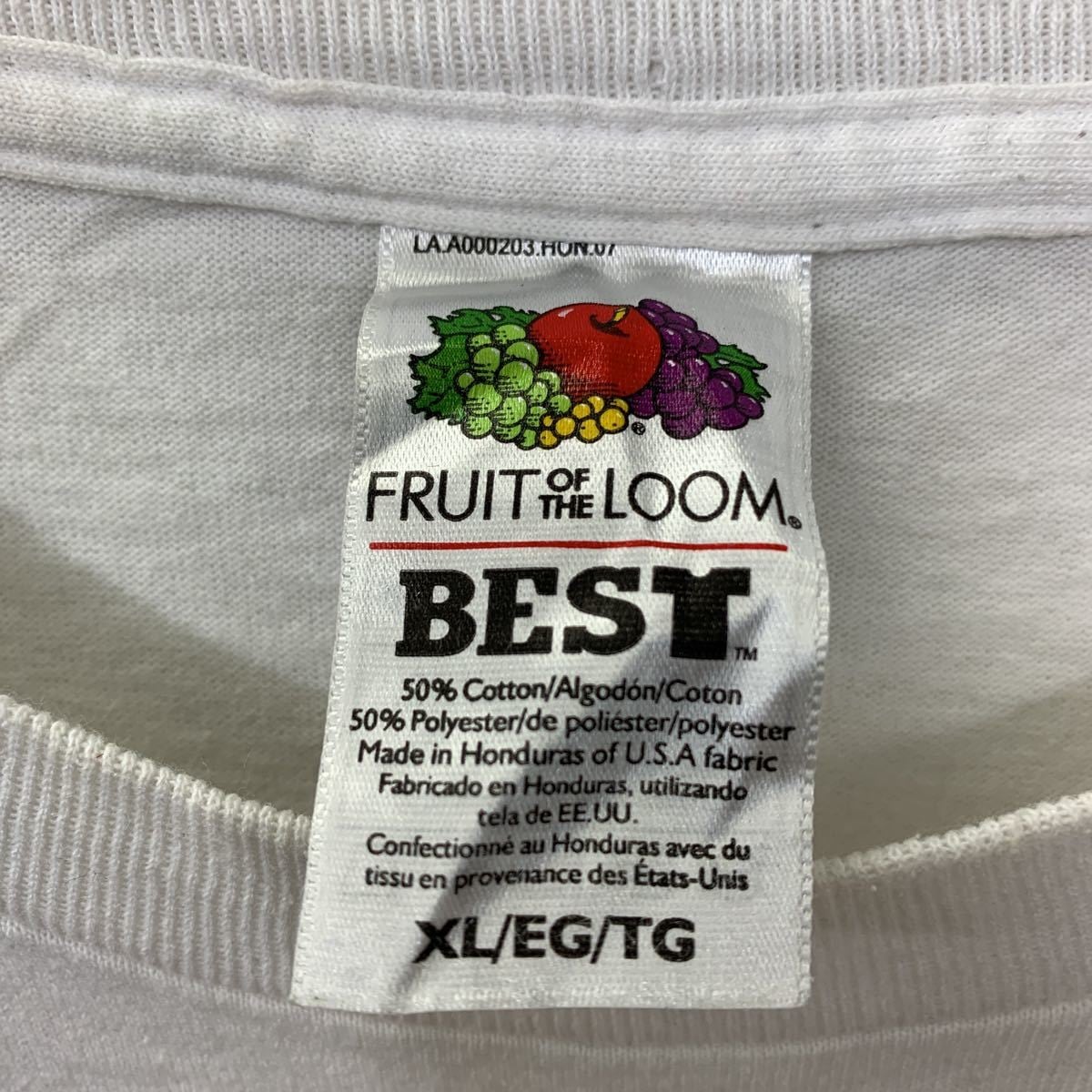 FRUIT OF THE LOOM 半袖プリントTシャツ XLサイズ フルーツオブザルーム ビッグサイズ ホワイト 古着卸 アメリカ仕入  t2207-3651