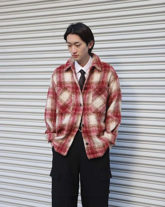 shaggy ombre check shirt jacket