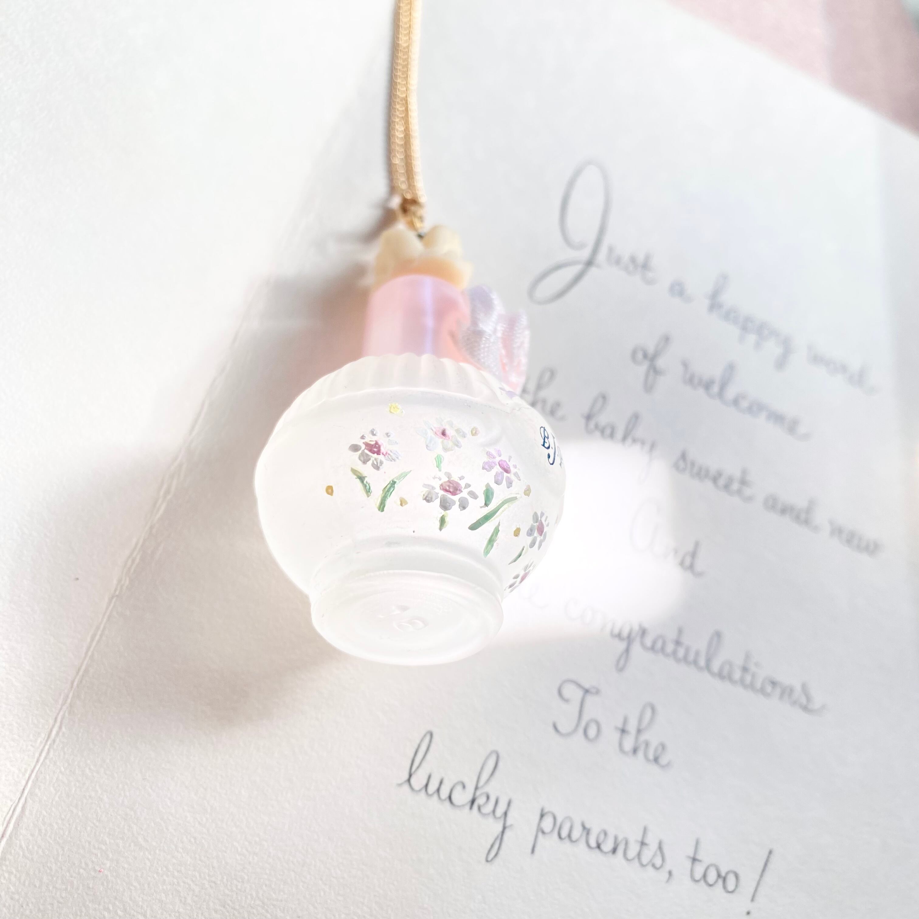 (ピンクデージー)Hand painted perfume neckless ペイント香水瓶ネックレス