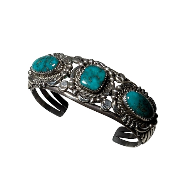 navajo VICTOR CHEE 3 turquoise silver bangle