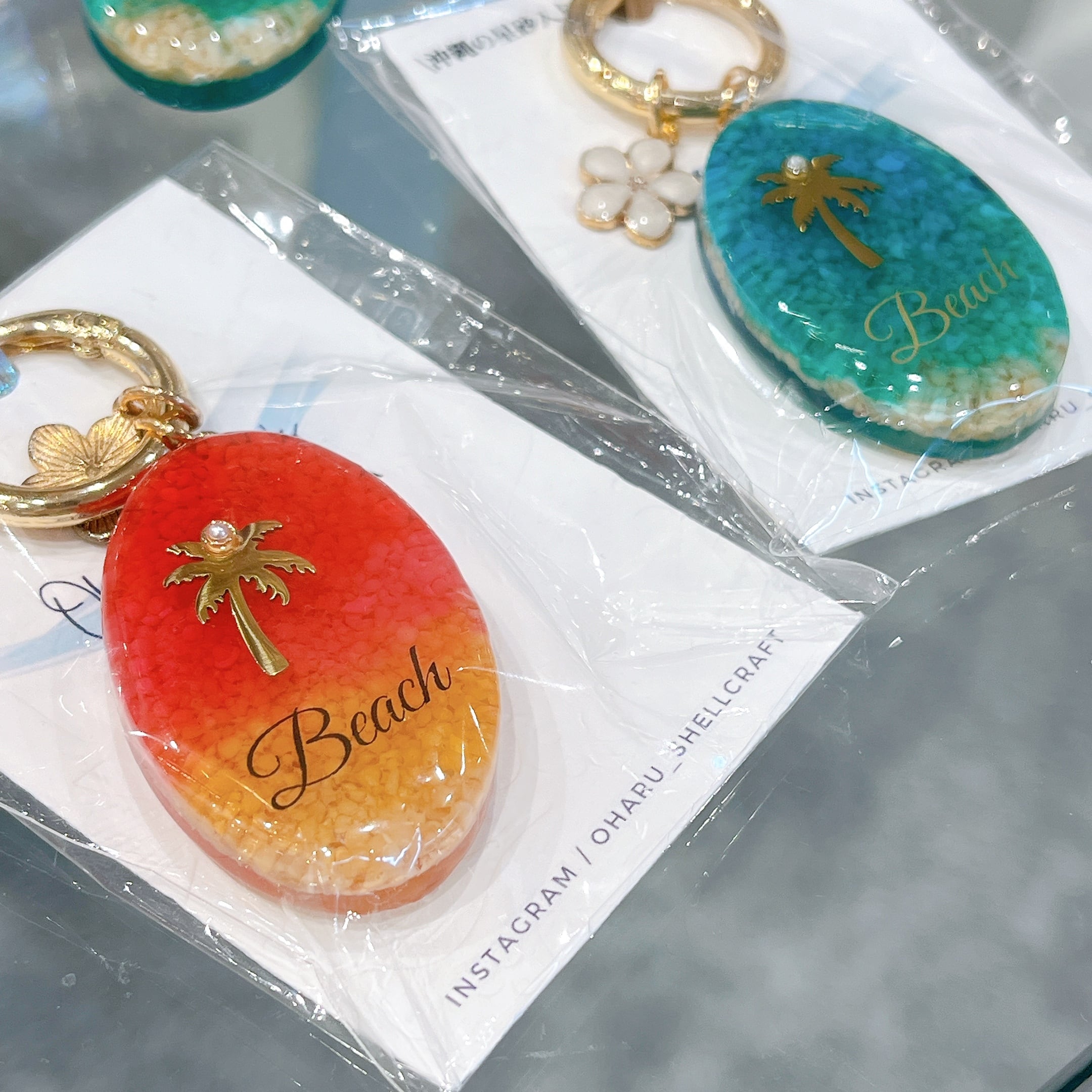 OHARU 海を感じる星砂キーホルダー 【ヤシの木】（T-A53-3.5) | tete