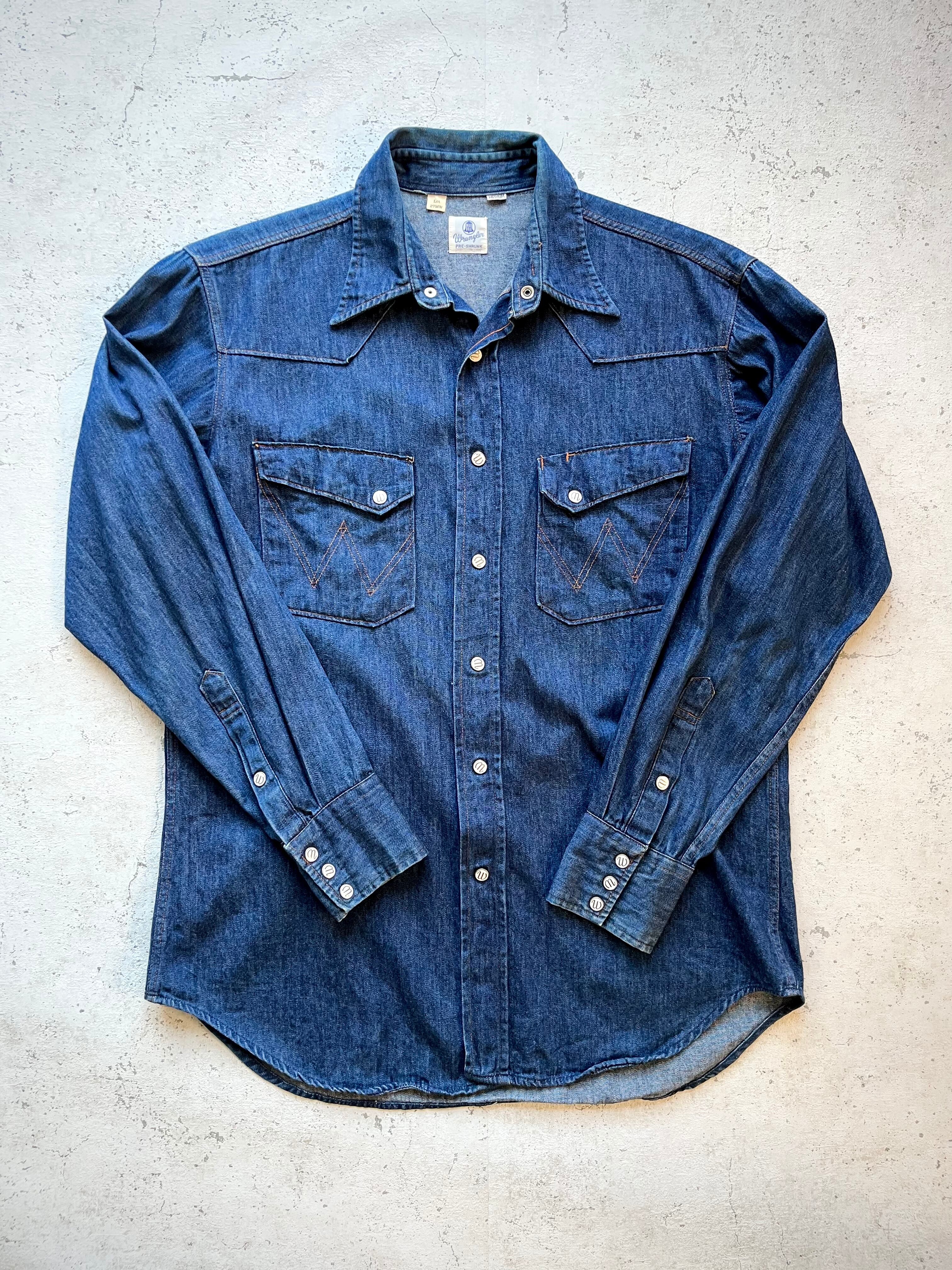 90s WRANGLER 27MW 2nd-TYPE DENIM WESTERN SHIRT OLD VINTAGE 90s WRANGLER 27MW 2nd-TYPE DENIM WESTERN SHIRT OLD VINTAGE