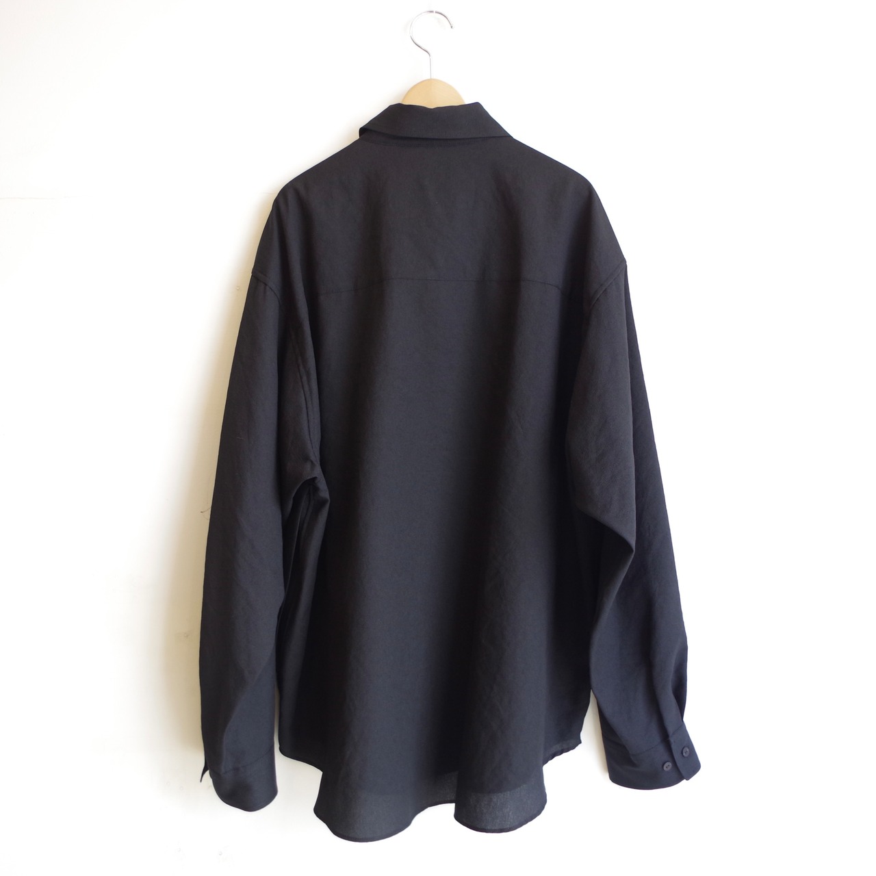 meanswhile Side Slit Open Collar L/S SH
