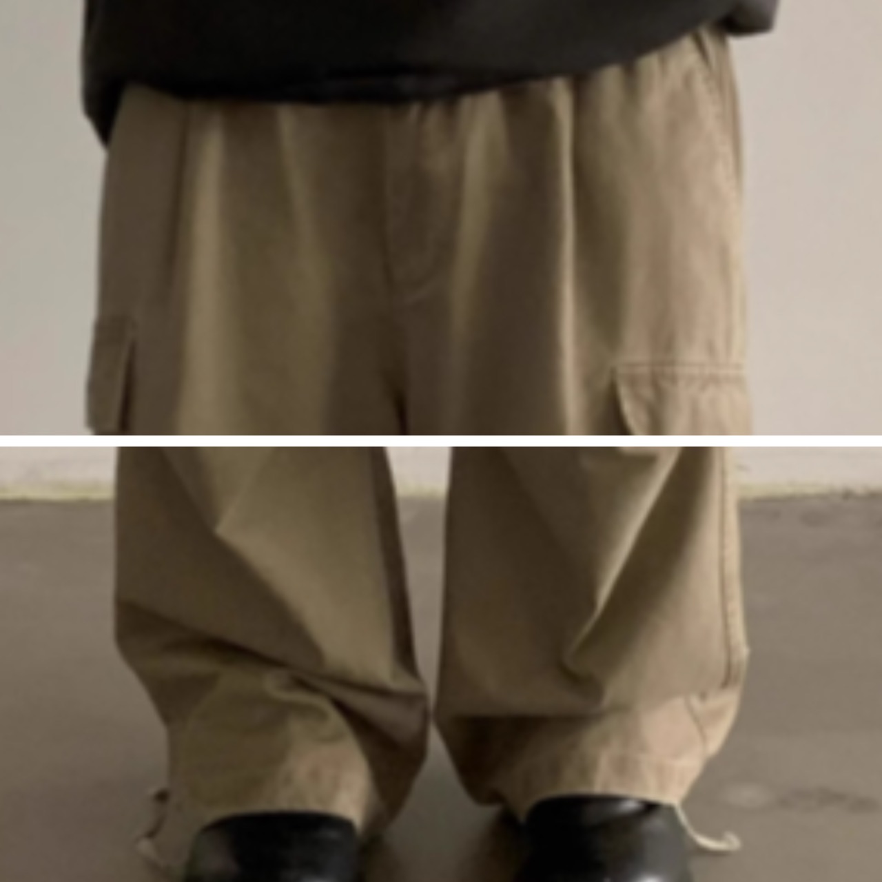 フラップポケットワイドワークパンツ　0888