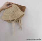 即納 【夏物】ナチュラル麦わら帽子