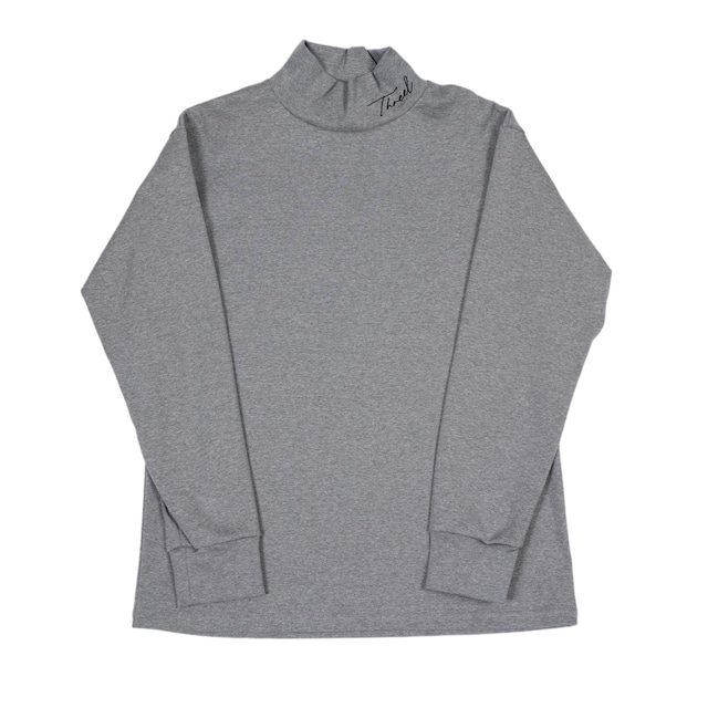 cursive Logo Mock Neck Long Sleeve GRAY (TL010-CU)