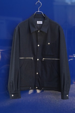 BAND OF OUTSIDERS(バンド・オブ・アウトサイダーズ) ウールチェックジャケット Mサイズ(FW18) ネイビー×ブラック/リトアニア製