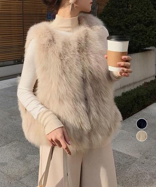 ボリュームフェイクファーベスト