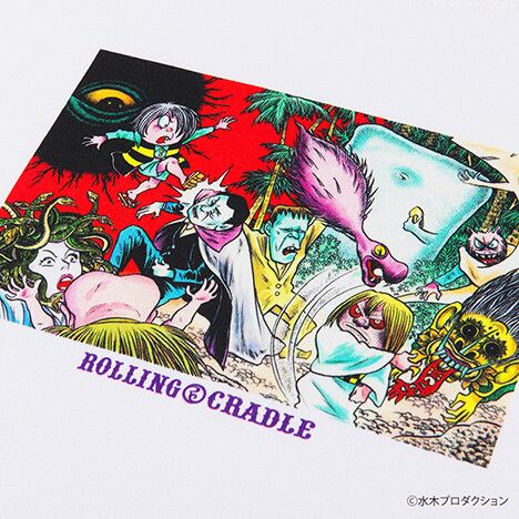妖怪大戦争 レコード ROLLING CRADLE】ロリクレ BACKBEARD 妖怪大戦争 LONG SLEEVE / White