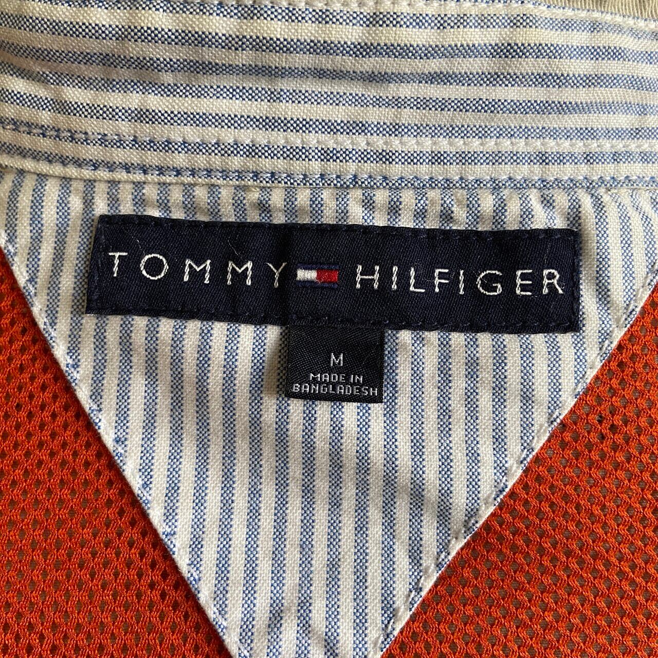 トミーヒルフィガー スイングトップ XL 紺 ワンポイント 刺繍ロゴ ストライプ