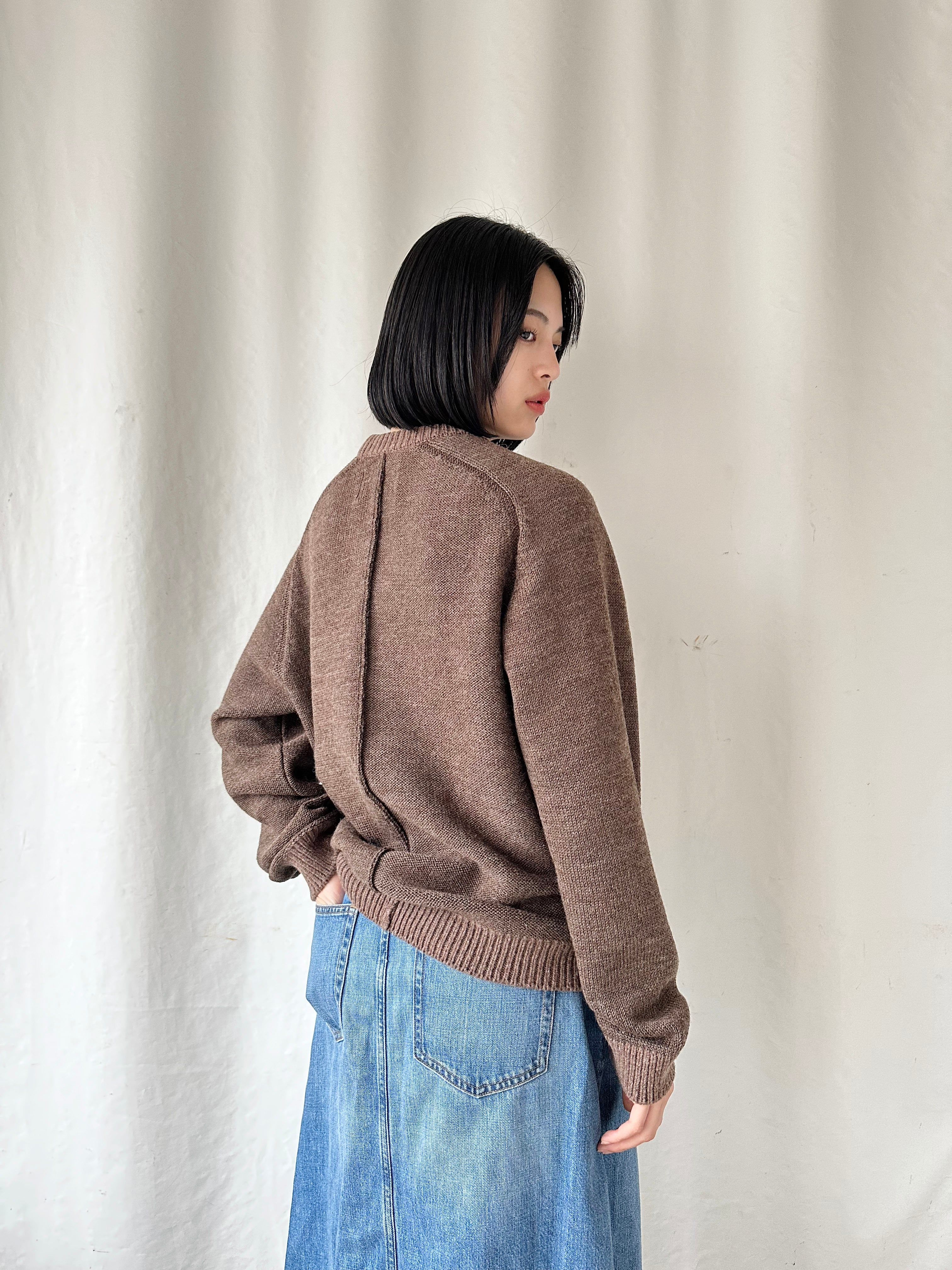 完売御礼】表裏どっちでも着れるニット「コンビ・リバーシブルPO