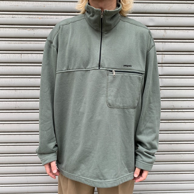 00s USA patagonia R1プルオーバー ハーフジップ XL カーキ
