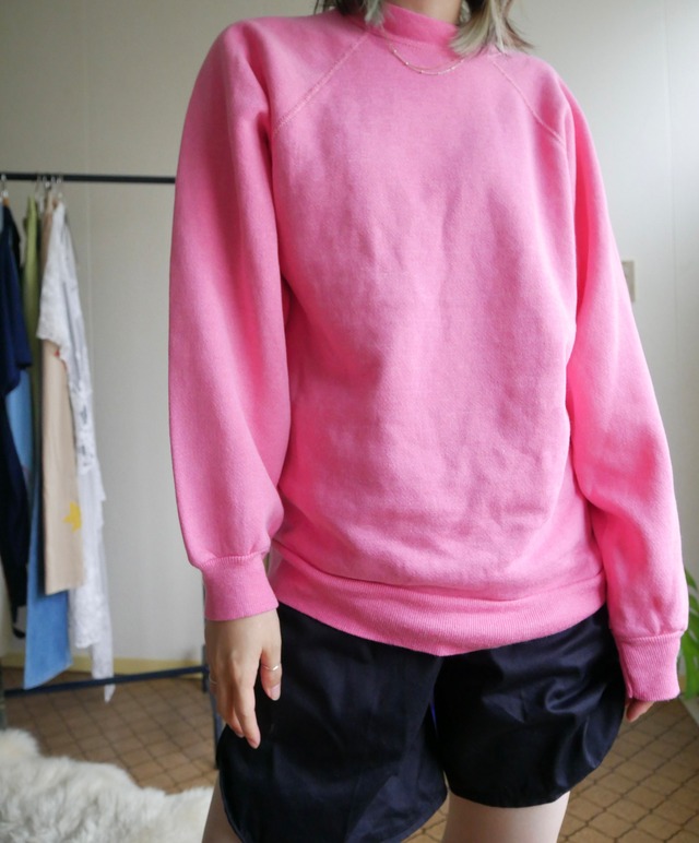 80s-90s Tultex Ultra Fleece Solid Raglan Sweat hot pink