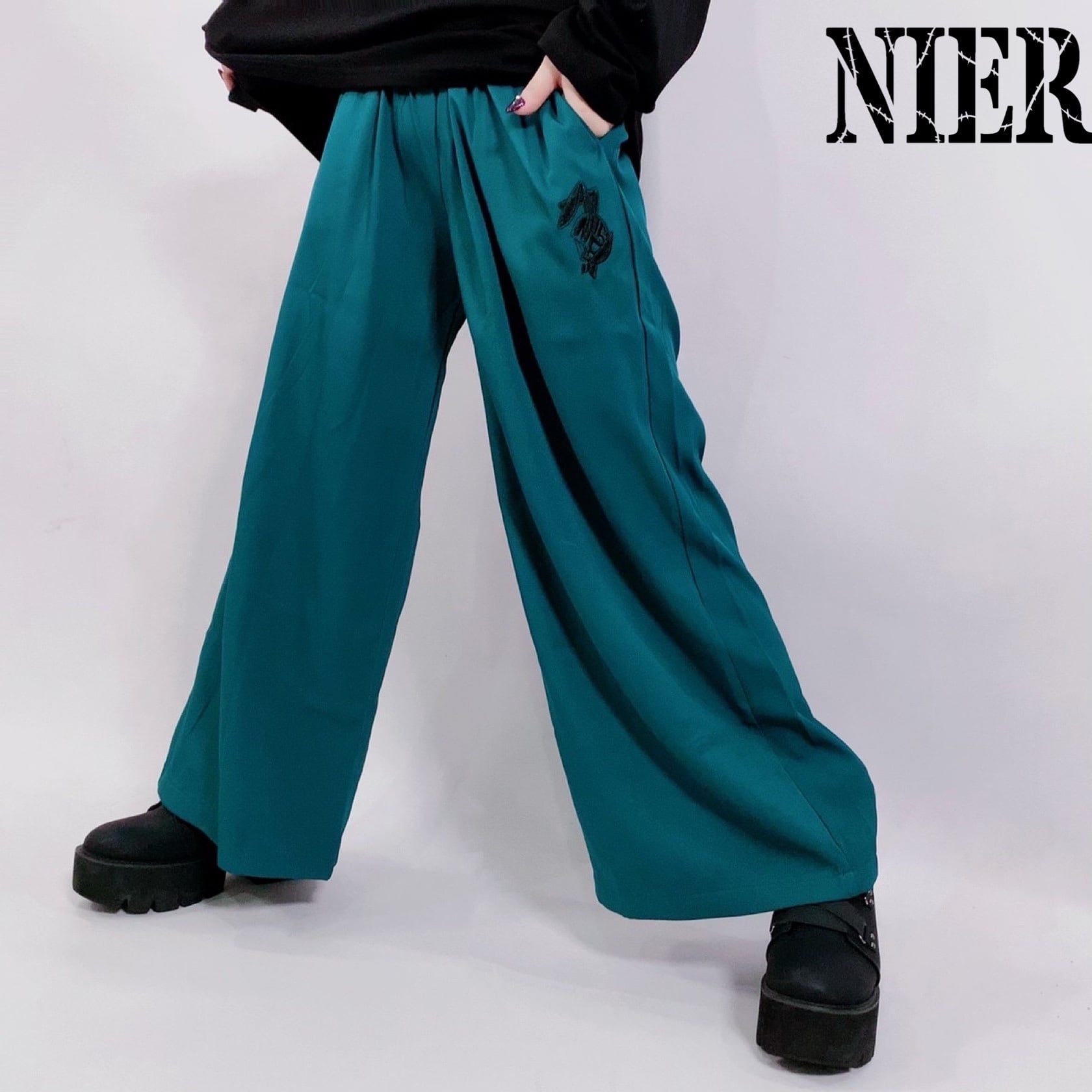 NieR WIDE PANTS【DARK GREEN】 | NIER CLOTHING powered by BASE