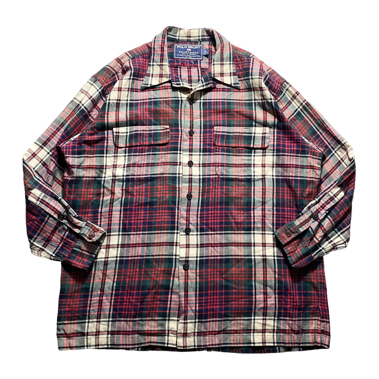 vintage POLO SPORT open collar check shirt