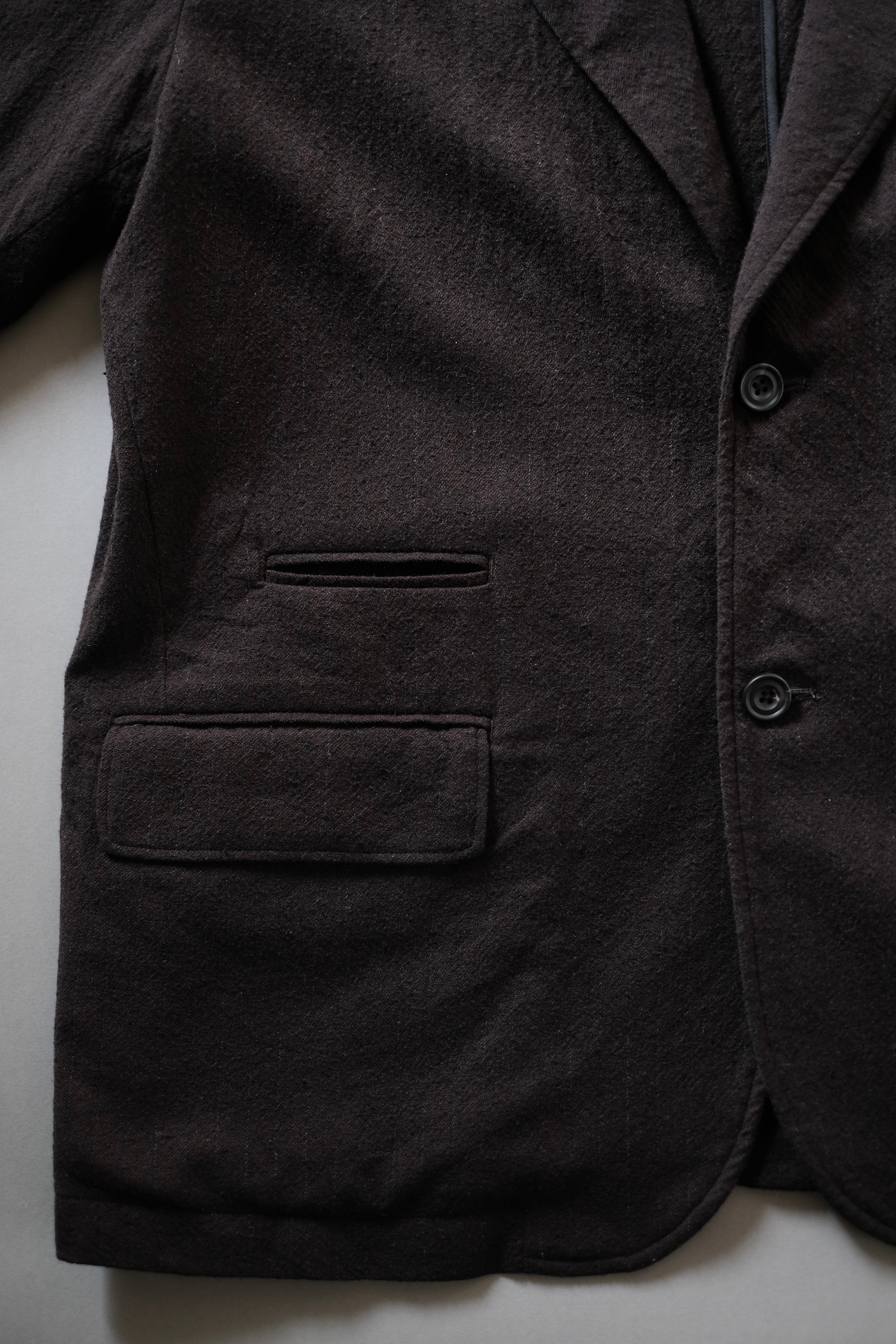 ULTERIOR / WASHED WOOL SILK STRIPE 2B JKT 