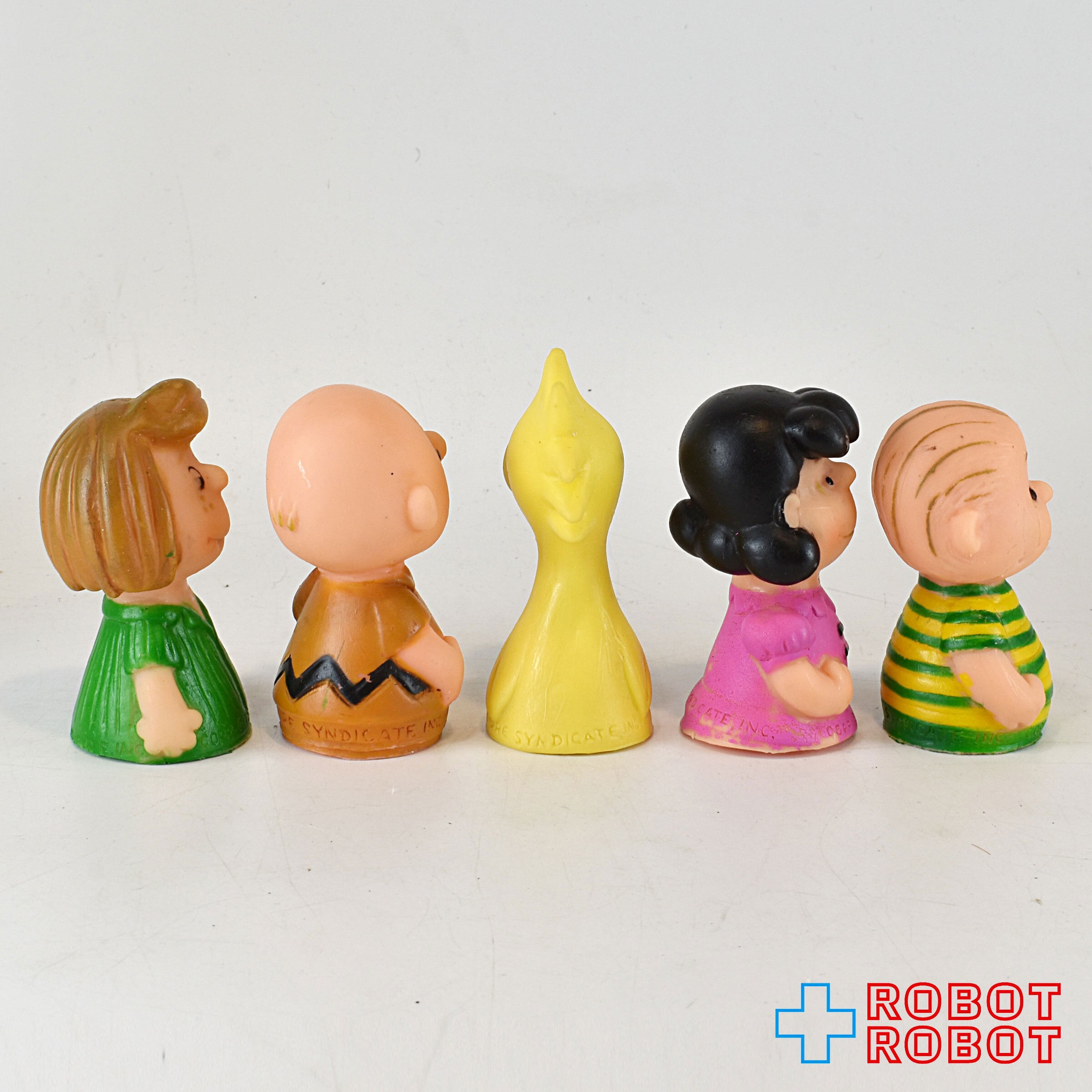 スヌーピー ピーナッツ ソフビドール 人形 5体セット ピーナッツ ギャング ショータイム 指人形ミニソフビ5体セット 1976