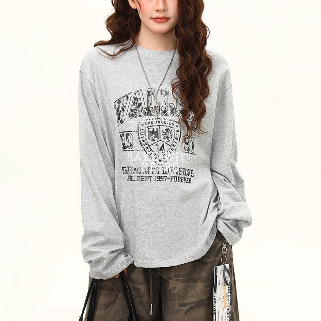 ヴィンテージライクカレッジエンブレムTシャツ 3col R02525