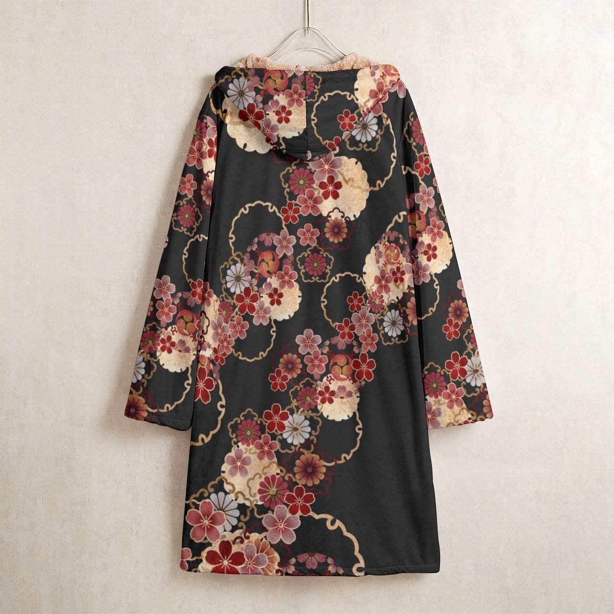 桜金輪紋様 ユニセックス ベロア＆ボア コート | Baroque Japanesque