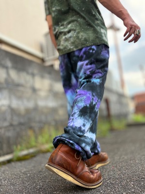 タイダイ Tie-dye スウェットパンツ XLサイズ ブラック×ブルーパープル ムラ染め COLORFREEYTHM ― Color & Rhythm Tie-Dye HD26-78