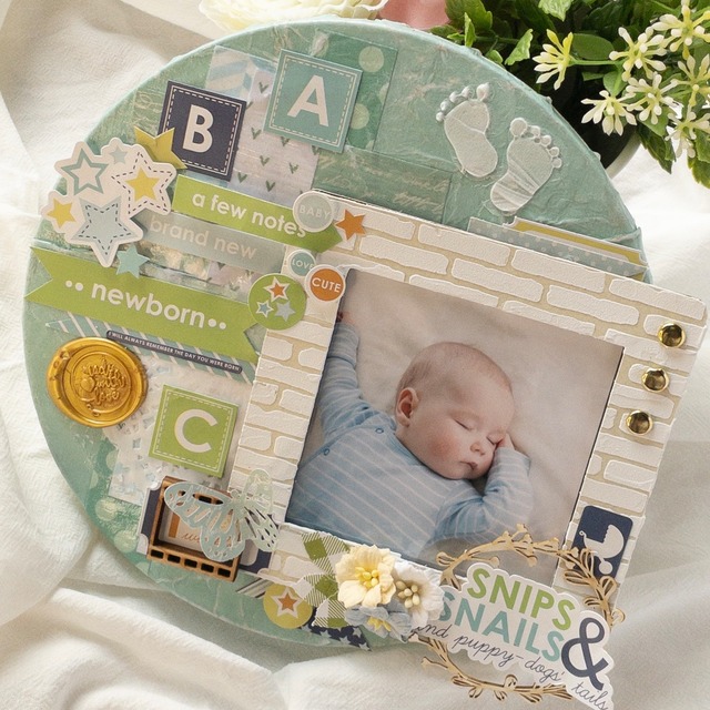 【期間限定価格】円形フォトフレーム※赤ちゃん男の子(水色ベーシック)※ユニーク好きなこだわりママさんへ　出産ギフトにも