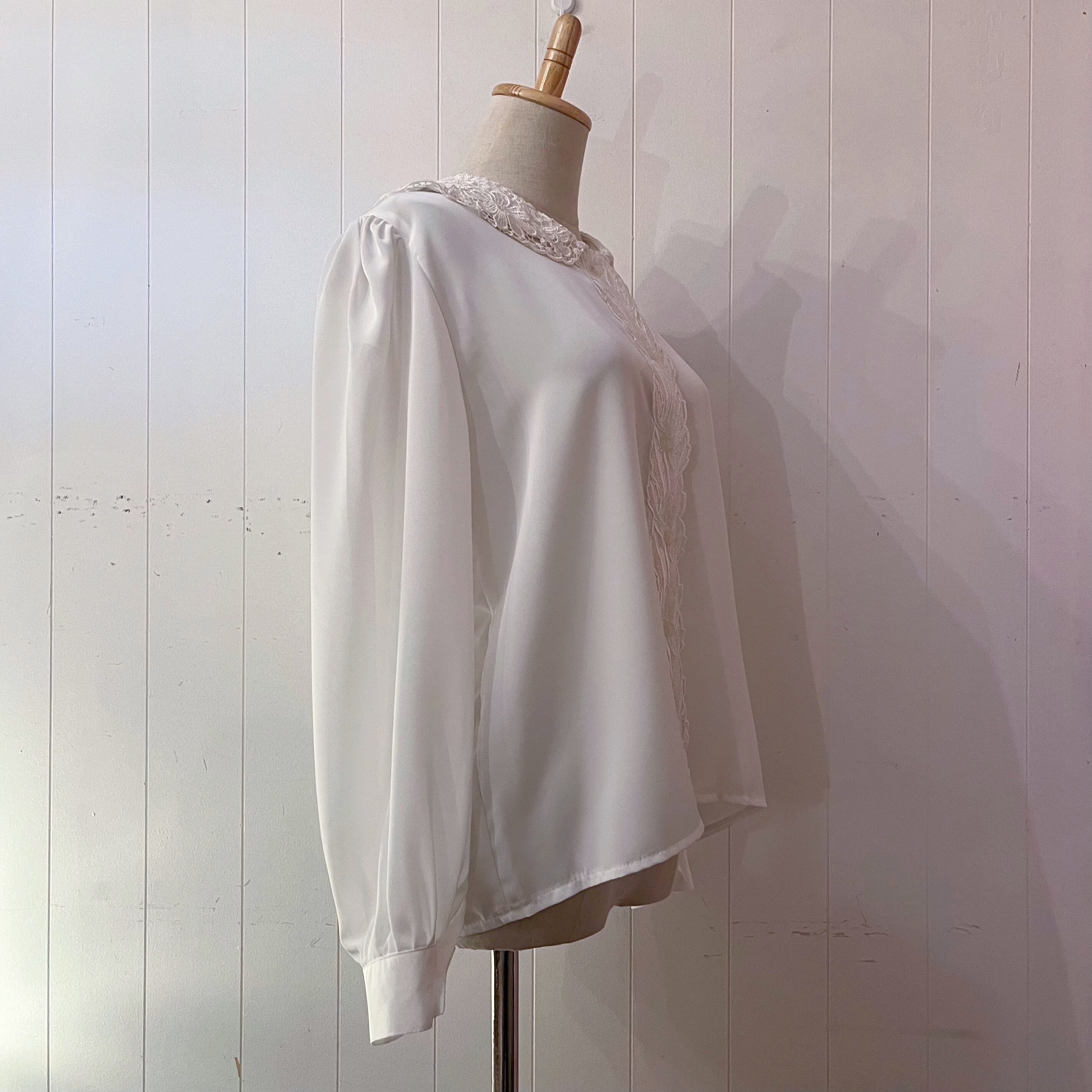 flower leaf lace white blouse