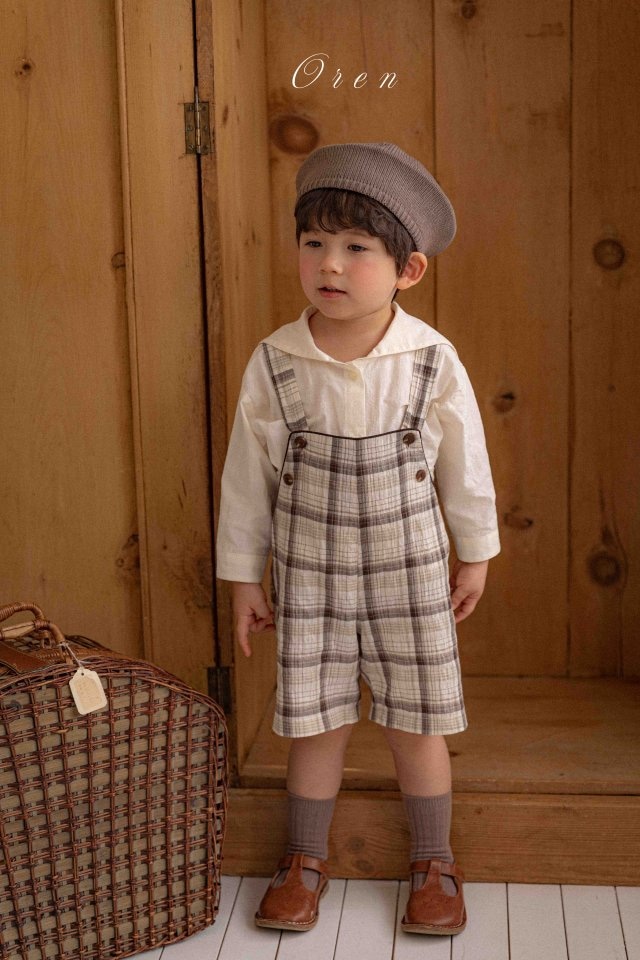 【取寄】oren|jerable check suspender pants|ジェラブルチェックサロペットパンツ|S-XL|kids|26 spring