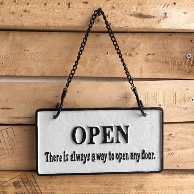 アイアンリバーシブルサインプレート　OPEN&CLOSED