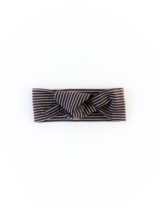 コットンヘアバンド（ブラウンストライプ）
