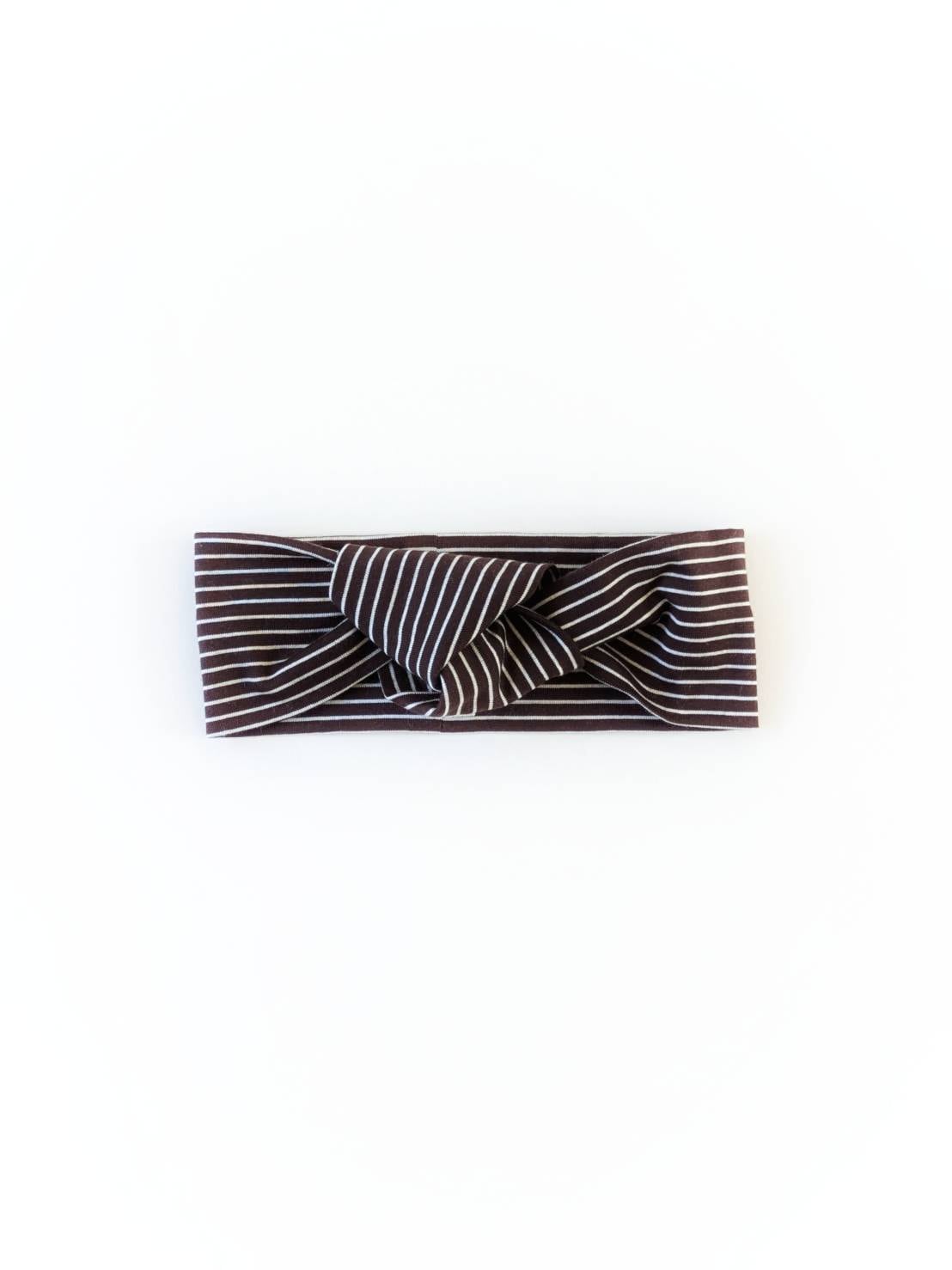 コットンヘアバンド(ブラウンストライプ)
