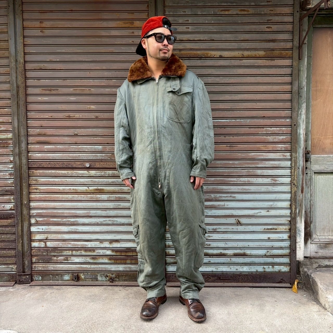 極上 50s イタリア軍 実物 襟ボア AMI フライトカバーオール ウール