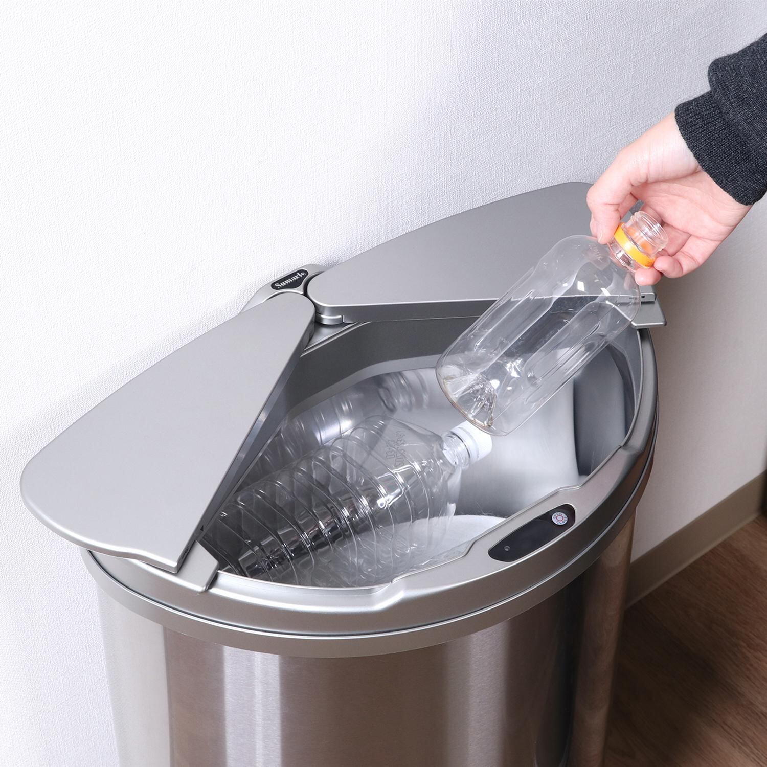 モーションセンサー ゴミ箱 ステンレス 47L センサー式 ダストボックス47L スリム 横開き ステンレス | LIVORA