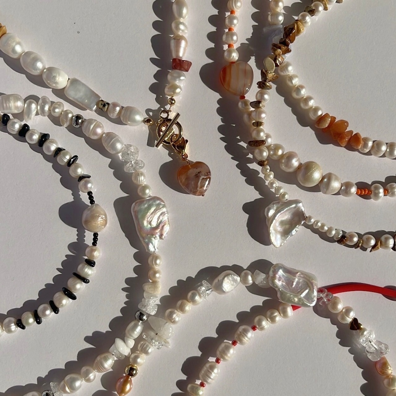 [BLACK] 淡水パールネックレス ［SSN059］