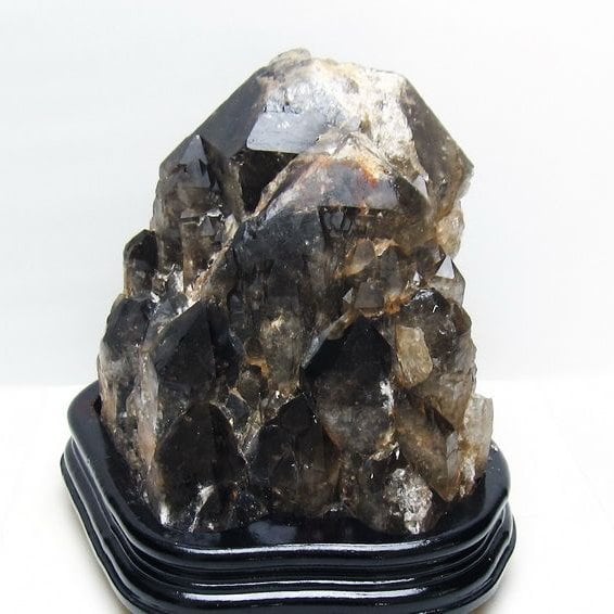 7.3Kg モリオン 黒水晶 原石 エレスチャル 台座付属 一点物 191-558