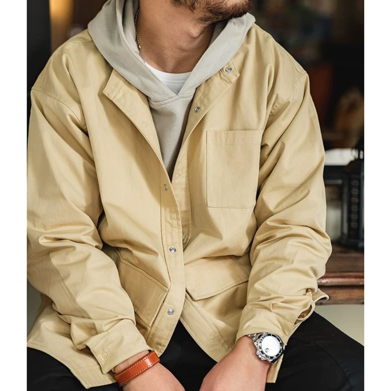 Long Sleeve Shirt Jacket ◇2color H0155