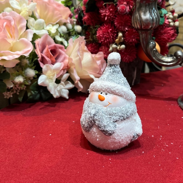 ラブリースノーマン 雪だるま メリークリスマス ホワイトクリスマス レトロ 置物 かわいい クリスマス Xmas Christmas HX30172