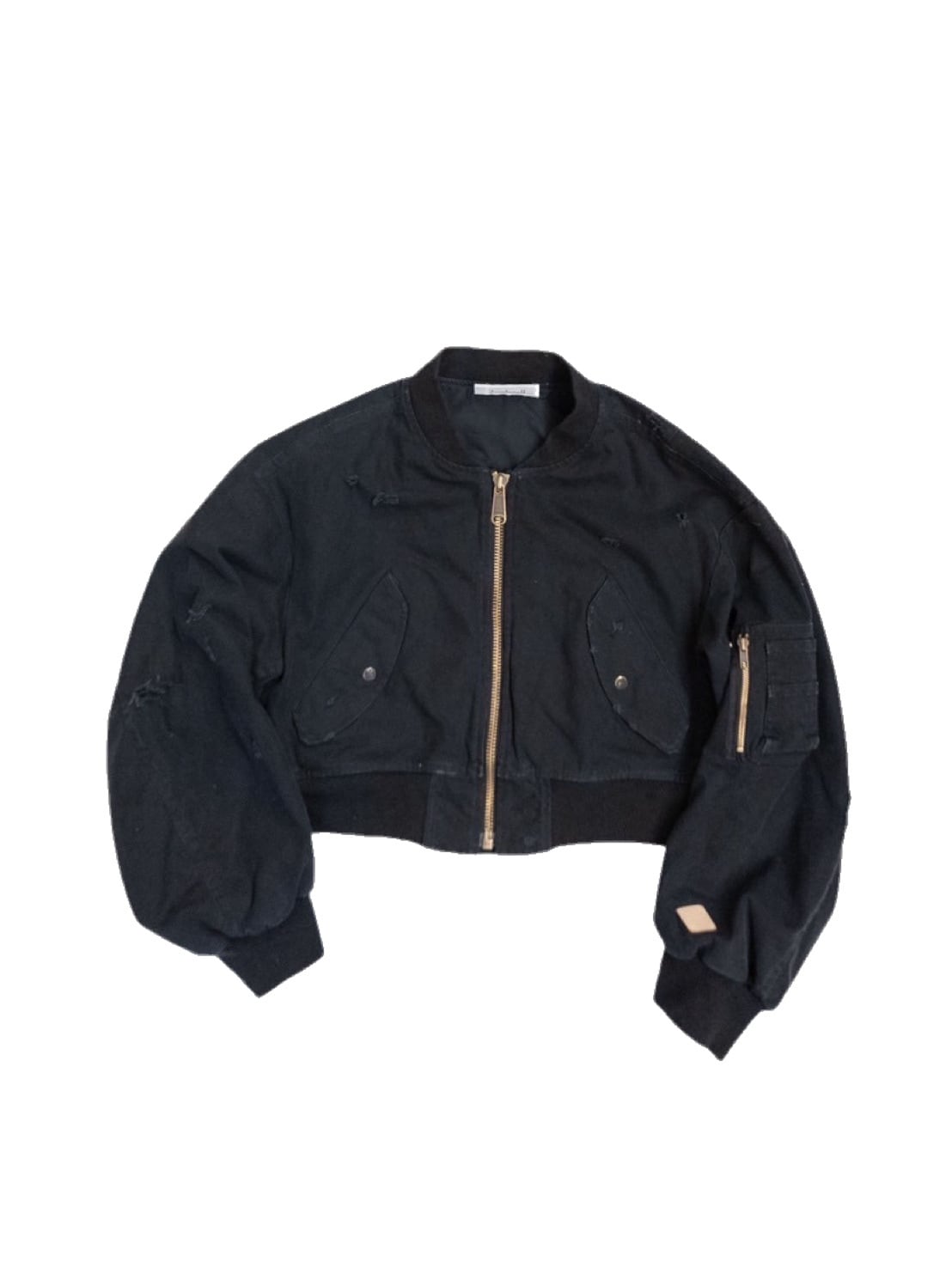 25SS】el conductorH COTTON DISTRESSED SHORT FLIGHT JKT(BLACK