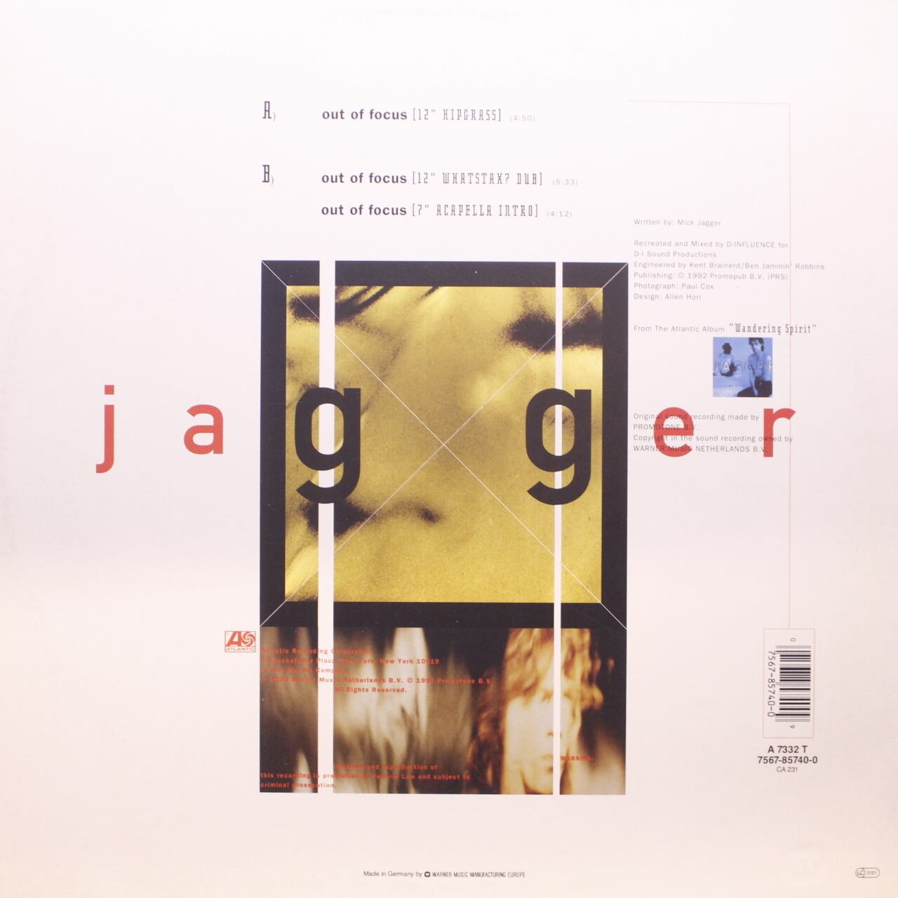Mick Jagger / Out Of Focus [7567-85740-0] - 画像2