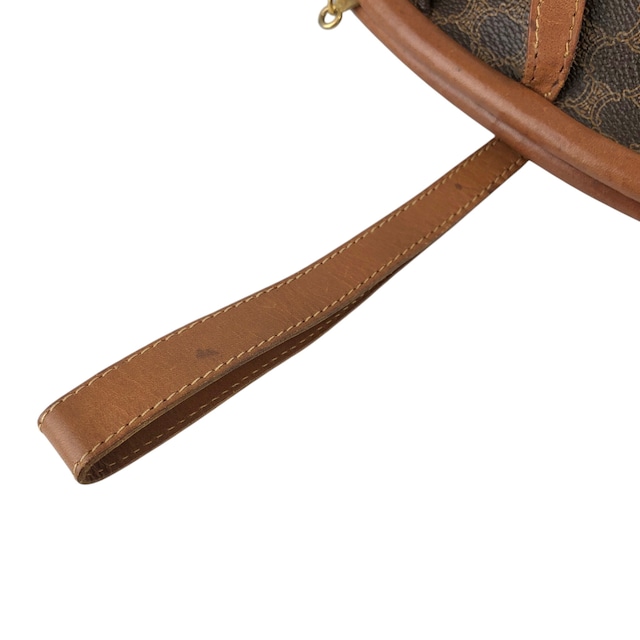 CELINE セリーヌ マカダム ショルダーバッグ ブラウン がま口 PVC チェーンショルダー vintage ヴィンテージ オールド tfpb4s