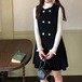 ダブルボタンドットジャンスカ ・78997