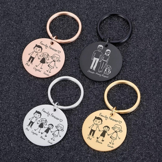 送料無料 丸型専用 名入れ キーホルダー 家族 名前 子供 ネームキーホルダー 世界で1つ プレゼント お祝い 誕生日 父の日 母の日 Ayu Select Kids Ladies 全て送料無料