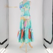 フラダンス 衣装 ツーピース セットアップ 上下セット パンドール ブルー系 Paondor 日本製 ホルターネック プルメリア柄 ハイビスカス柄 モンステラ柄 かわいい 華やか 鮮やか 明るい カラフル 水色 赤 ハワイアン アロハ ハワイアンプリント フラ